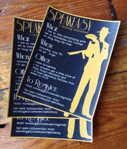 Flyer for "Speakeasy"
